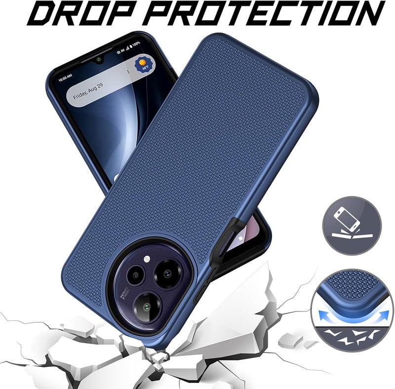 Ailiber for AT&T Motivate Pro 2 5G Phone Case, Cricket Icon Pro 2026 Screen Protector, Dual Layer Shockproof Protective, Silicone Bumper Non Slip Back, Heavy Duty Rugged Hard Cell Phone Cover-Blue - Image 3